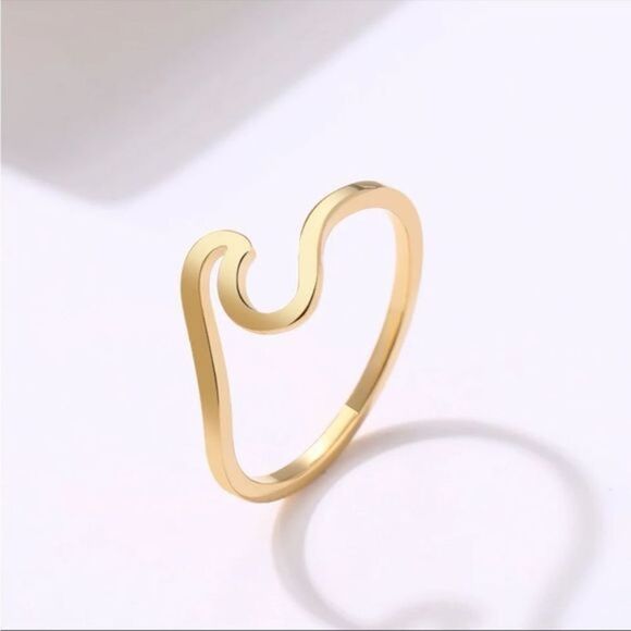 Boho Bohemian Wave Rings! Gold and Silver Stainless Steel NEW IN GIFT BOX - Picture 2 of 6